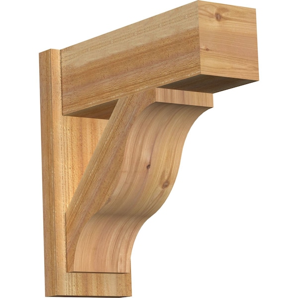 Ekena Millwork Funston Block Rough Sawn Outlooker, Western Red Cedar, 8"W x 22"D x 22"H OUT08X22X22FST05RWR - main